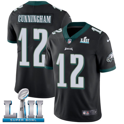 Nike Eagles #12 Randall Cunningham Black Alternate Super Bowl LII Youth Stitched NFL Vapor Untouchable Limited Jersey - Click Image to Close